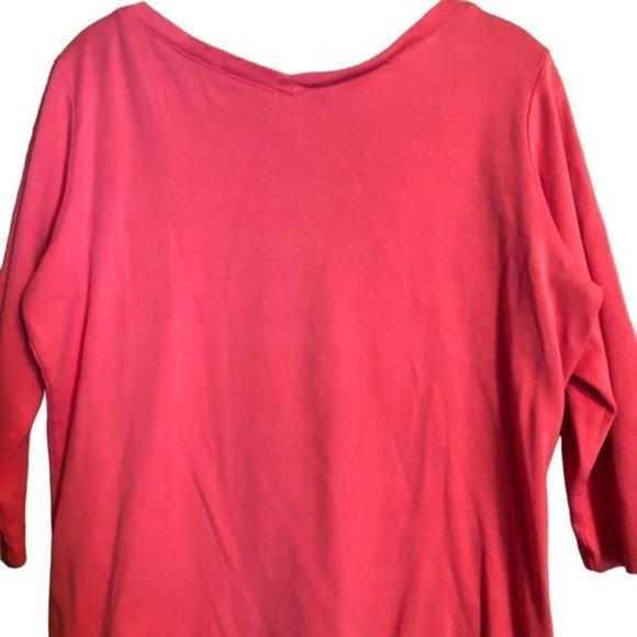 Vintage Talbots V-neck Front & Back 3/4 Sleeve Shirt Size M - Picture 2 of 6